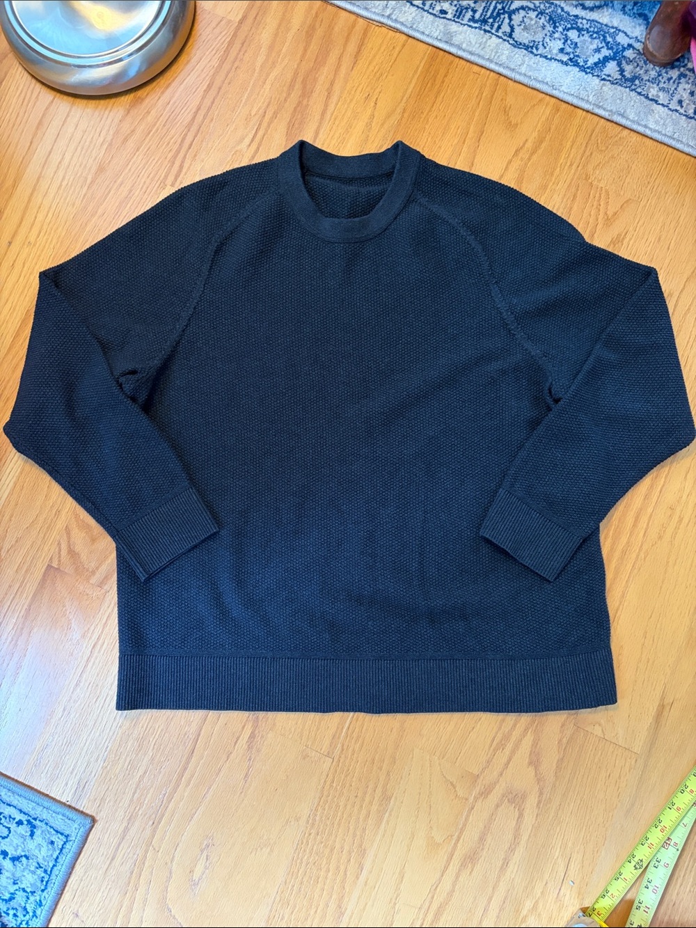 Lululemon Textured Knit Crewneck Sweater dark charcoal grey size XXL LM3ENFS
